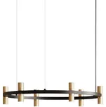 Aromas Tura LED závěsné kruhové svítidlo lustr Oranžová / Zlatá patina