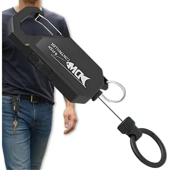 Camerazar Klíčenka černá 100 cm karabinové lano zatahovací venkovní navíječ