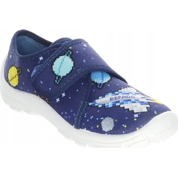 Dívčí bačkory Befado dětské papuče na suchý zip modré, velikost 26