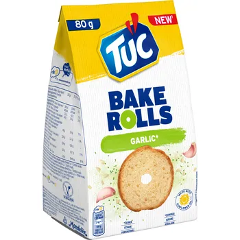 Slaná pochutina CZ distribuce TUC Bake Rolls česnek 80 g