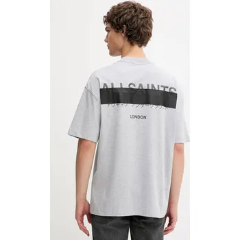 Pánské tričko Bavlněné tričko AllSaints REDACT SS CREW pánské, černá barva, s potiskem, M002PC 90X, vel. XS