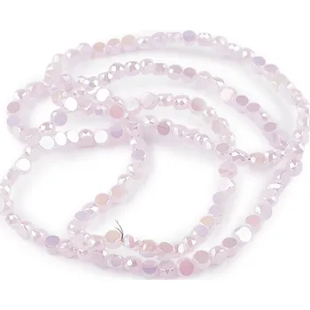 Korálek Skleněné korálky broušené 4 mm ploché, na drátku