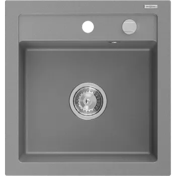 Granitový dřez Mexen Vito granitový dřez 1-komorový 520 x 490 mm, šedý, sifon chrom - 6503521000-71 Granitové dřezy