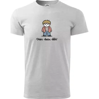 Unavený otec dvou dětí - Triko extra velké (5-8XL) - 8XL ( Světlešedý Melír )