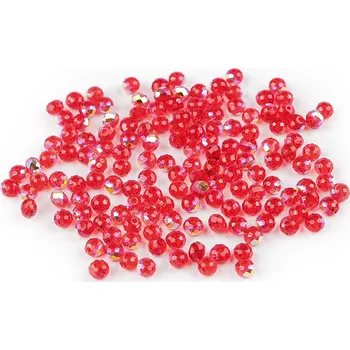 Korálek Skleněné korálky broušené ohňovky 4 mm s AB efektem