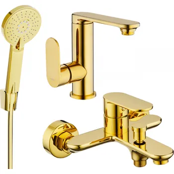 Vodovodní baterie Mexen Milo R40 koupelnová sada, zlatá - 713053R40-50 Bateriové soupravy