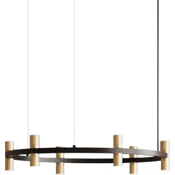 Aromas Tura LED závěsné kruhové svítidlo lustr Černá / Hnědá