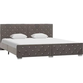 Postel zahrada-XL Rám postele šedý samet 180 x 200 cm 286834