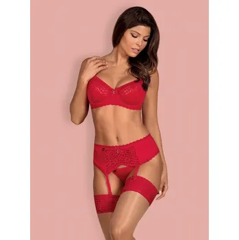 Dámská erotická souprava Nádherný set Jolierose set - Obsessive Barva: červená, Velikost: S/M
