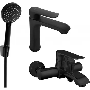 Vodovodní baterie Mexen Pecos R75 sada vanových baterií, černá - 72703R75-70 Bateriové soupravy