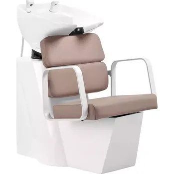 Kadeřnické křeslo Kadeřnický mycí box PORTO - bílo-béžový