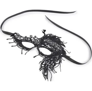 Karnevalová maska Karnevalová maska - škraboška krajková, malé, 1 černá