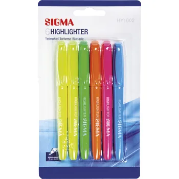 CZ distribuce SIGMA Zvýrazňovač tenký mix 6 ks