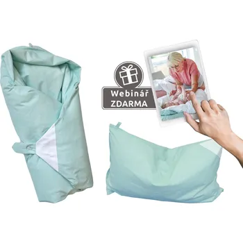 Dětská deka Eva Kiedroňová SET 4v1 - Maxi Dráček - Tyrkys jednobarevný + Zdarma webinář - Mít peřinku není všechno