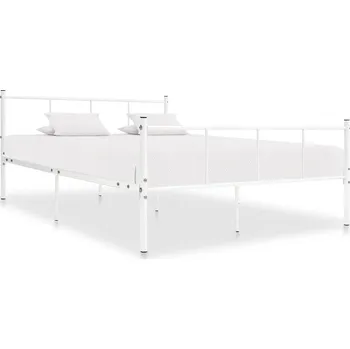 Postel zahrada-XL Rám postele bílý kov 120 x 200 cm 284631