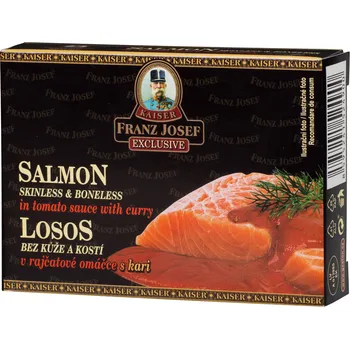 paštika a pomazánka CZ distribuce FRANZ JOSEF KAISER Losos v rajčatové omáčce s kari 110 g