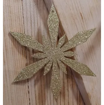 Vánoční dekorace DECOLED Vločka II, pr. 40 cm, zlatá