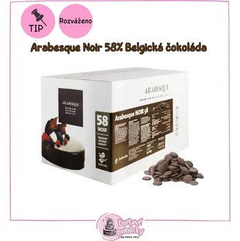 Čokoláda Arabesque Noir 58% Belgická čokoláda 250 g