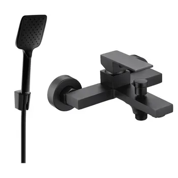 Vodovodní baterie Mexen Uno R62 vanová baterie se sprchovým setem, černá - 7143R62-70 Bateriové soupravy