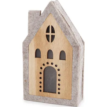 Filcový domeček svítící, barva 1 šedobéžová