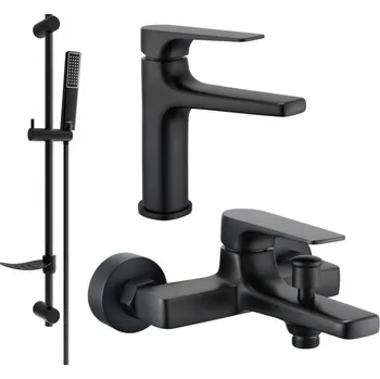 Vodovodní baterie Mexen Lynx DF72 sada k vaně, černá - 745903DF72-70 Bateriové soupravy