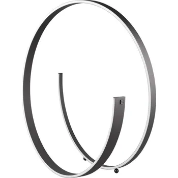 Stojací lampa Černá LED stojací lampa s hlasovým ovládáním/s ovládáním pomocí mobilní aplikace s kovovým stínidlem (výška 75 cm) Cinardi – CINQUE ID_1615478