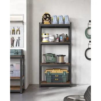 Komoda Nastavitelný úložný regál 40 x 80 x 160 cm | hnědý / černý