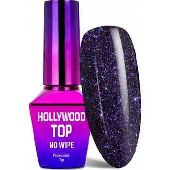 Lak na nehty Molly Lac Top Coat na nehty bez výpotku Hollywood Zodiac s částečkami, 10 ml