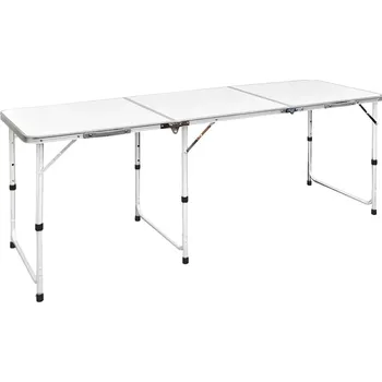 Zahradní stůl vidaXL Skládací kempingový stůl s nastavitelnou výškou, hliníkový 180 x 60 cm