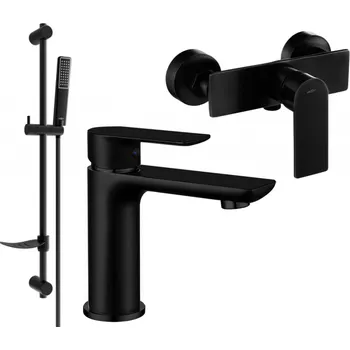 Vodovodní baterie Mexen Alfa DF72 sprchová sada, černá - 745704DF72-70 Bateriové soupravy