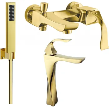 Vodovodní baterie Mexen Estrella R02 koupelnová sada, zlatá - 72313R02-50 Bateriové soupravy