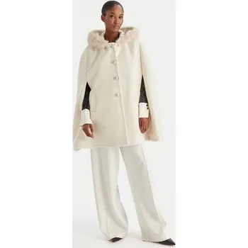Dámský kabát YES LONDON Vlněný kabát CD1223ECO Écru Regular Fit 44