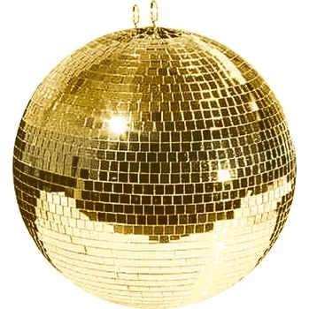 Světelný efekt Zrcadlová zlatá koule, 50 cm