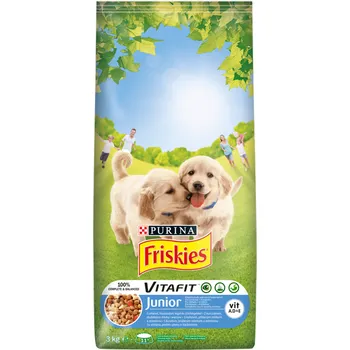 Krmivo pro psa CZ distribuce Friskies Junior granule pro štěňata kuře s mlékem, zelenina 3 kg