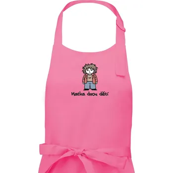 Kuchyňská zástěra Unavená matka dvou dětí - Dámská zástěra na vaření - Univerzální velikost ( Růžová )