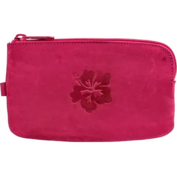 HJP Dámská velká kožená klíčenka 1039-A růžová s kytičkou