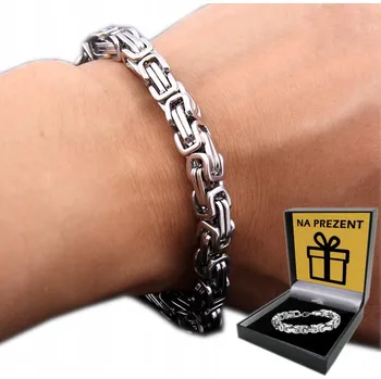 Náramek Náramek Stříbrný Pánský Náramek HRUBÝ 18cm Královská Vazba Byzantská