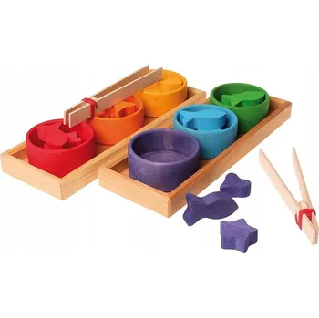 Dřevěná hračka Hra na třídění Duhové misky Grimm's