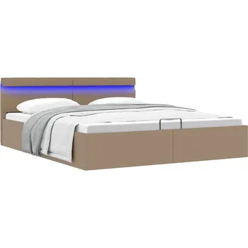 Postel zahrada-XL Rám postele LED úložný prostor cappuccino umělá kůže 180x200 cm 285563