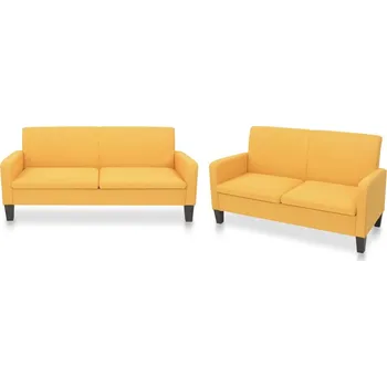 Pohovka zahrada-XL 2dílná sedací souprava textil žlutá 278214