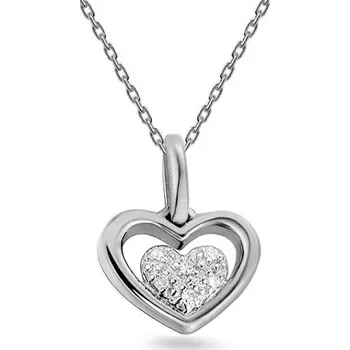 Přívěsek Briliantový přívěsek z bílého zlata 0,020 ct Srdíčko IZBR853A + dárkové balení LUXUS zdarma