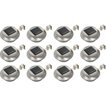 Venkovní osvětlení zahrada-XL Zahradní solární lampy 12 ks LED kulaté 12 cm bílé 277135