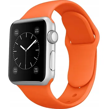 Příslušenství k chytrým hodinkám Silikonový řemínek LEVCORP pro Apple Watch 42/44/45/49 mm, klasický, barva Kumkwat