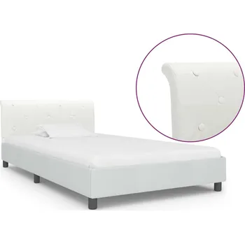 Postel zahrada-XL Rám postele bílý umělá kůže 100 x 200 cm 284871