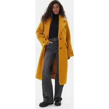 Dámský kabát Vero Moda Zimní kabát Anny Jolie 10333555 Žlutá Regular Fit XS