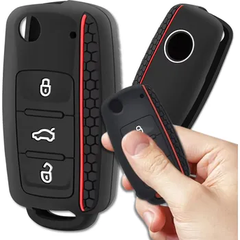 Camerazar Silikonové pouzdro na klíče pro Volkswagen Golf Polo Bora Škoda