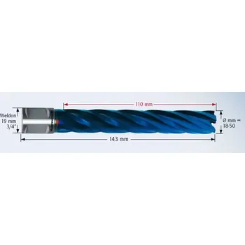 Vrták Jádrový vrták průměr 21 mm Karnasch BLUE-LINE 110 (hl. vrt. 110 mm, HSS-XE) (KAR20.1280-21)