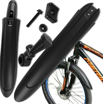 Blatník na kolo Camerazar Sada blatníků na kolo 2 na zadní a přední, materiál PP, černá, MTB