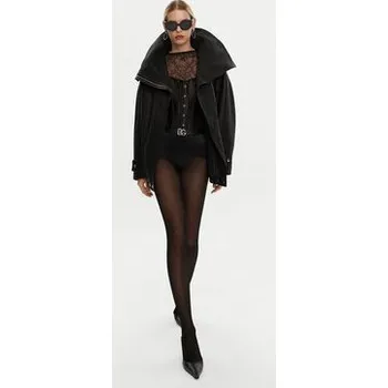 Pánská casual bunda Dolce&Gabbana Kožená bunda F9S01L HULVN Černá Oversize 38