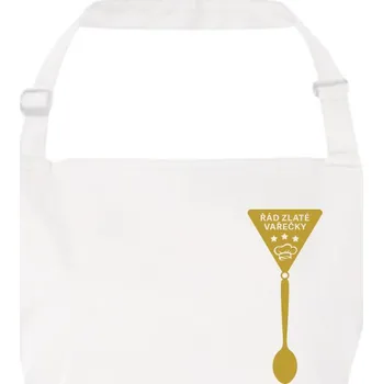 Pracovní zástěra Zástěra s laclem Řád zlaté vařečky, Barva Bílá, Velikost Unisex, Canvas Zástěra s laclem Bezvatriko.cz 1672 - PŘ